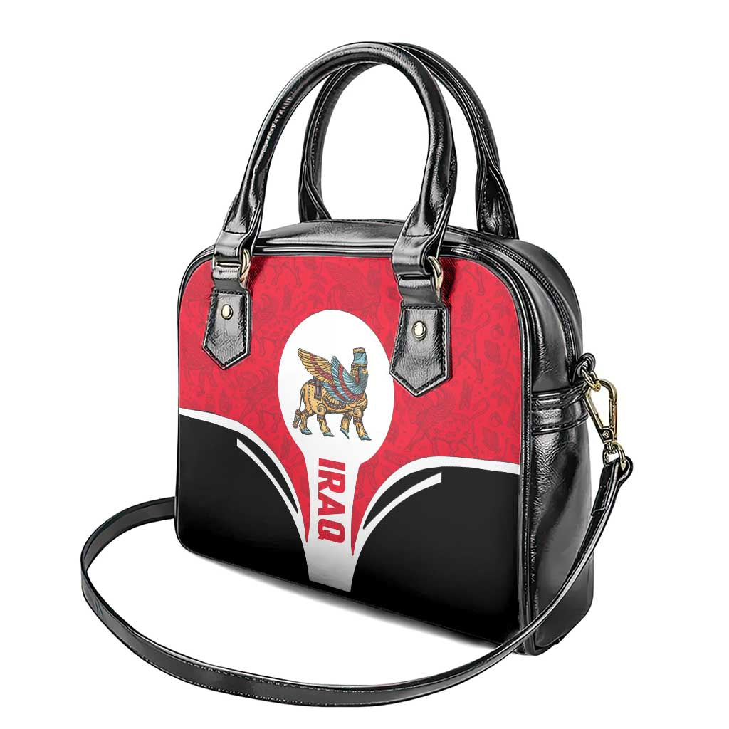Iraq Shoulder Handbag with Lamassu Mythical Creature and National Map Design TS04