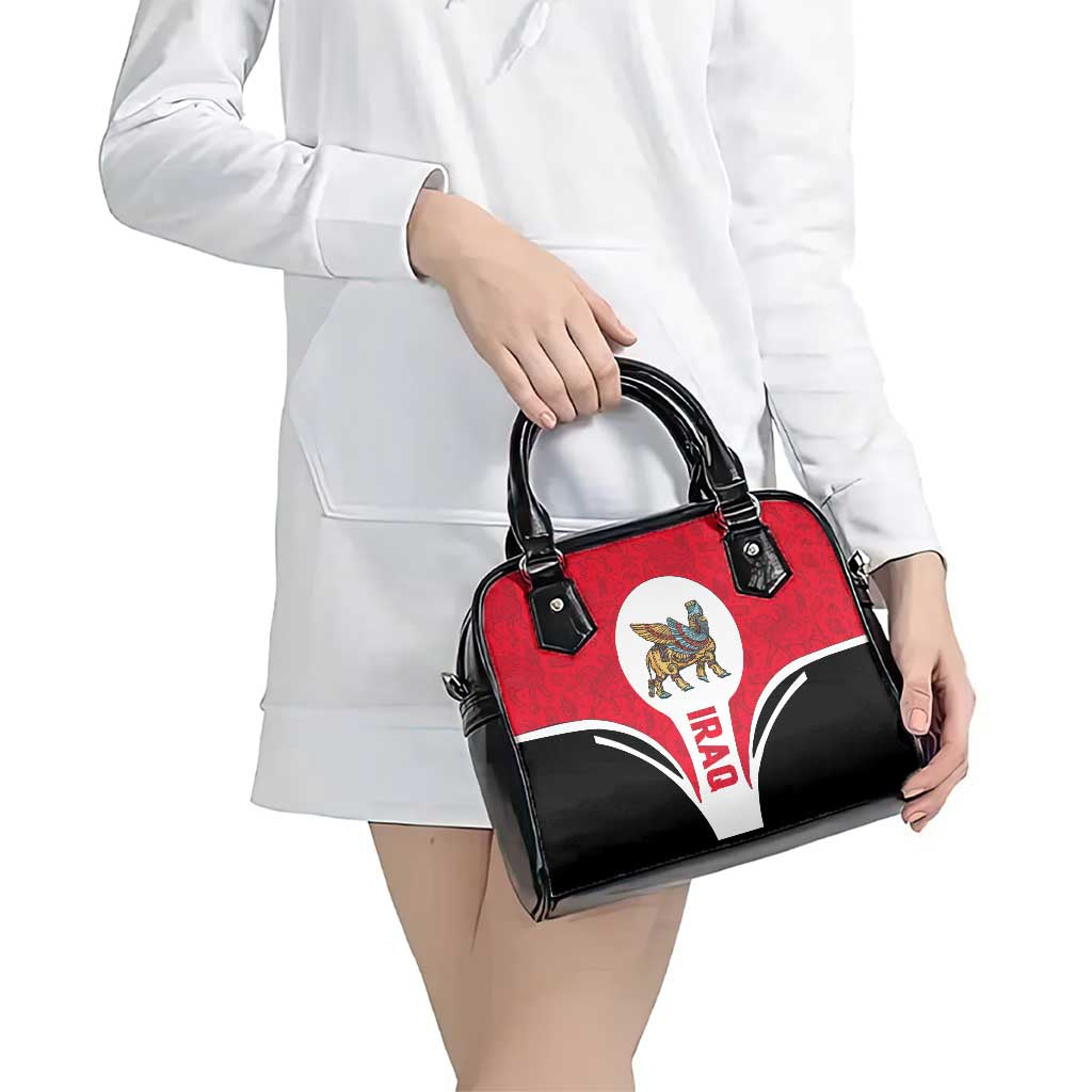 Iraq Shoulder Handbag with Lamassu Mythical Creature and National Map Design TS04