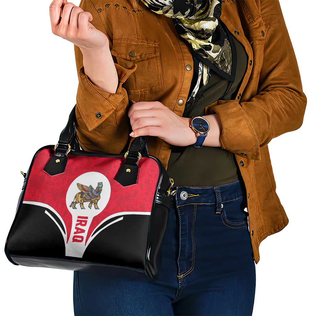 Iraq Shoulder Handbag with Lamassu Mythical Creature and National Map Design TS04