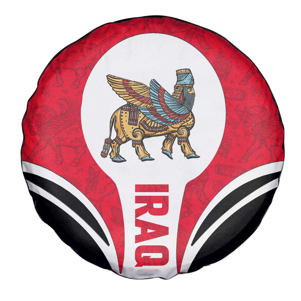 Iraq Spare Tire Cover with Lamassu Mythical Creature and National Map Design TS04