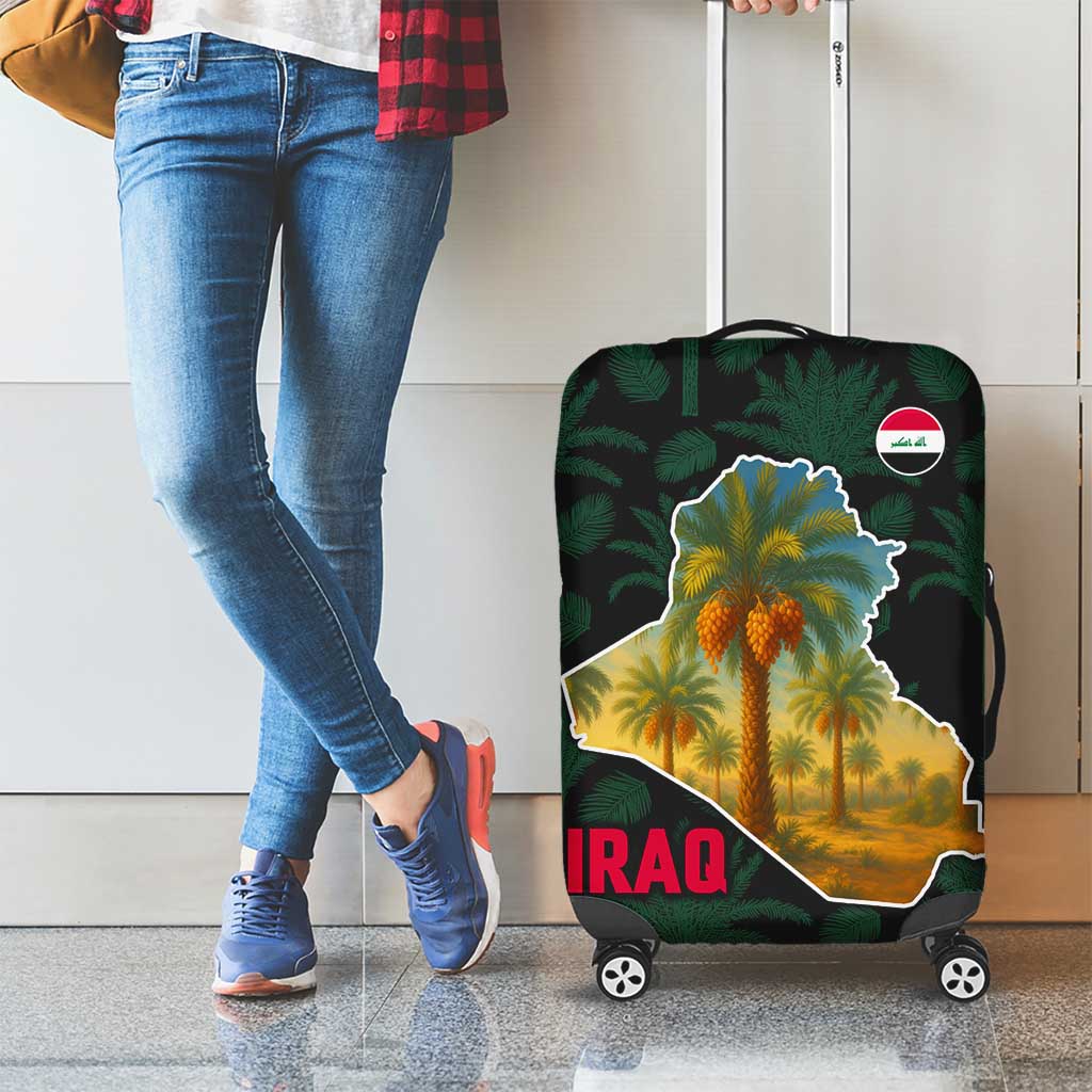 Iraq Luggage Cover with Palm Tree Landscape and Map Silhouette Design TS04