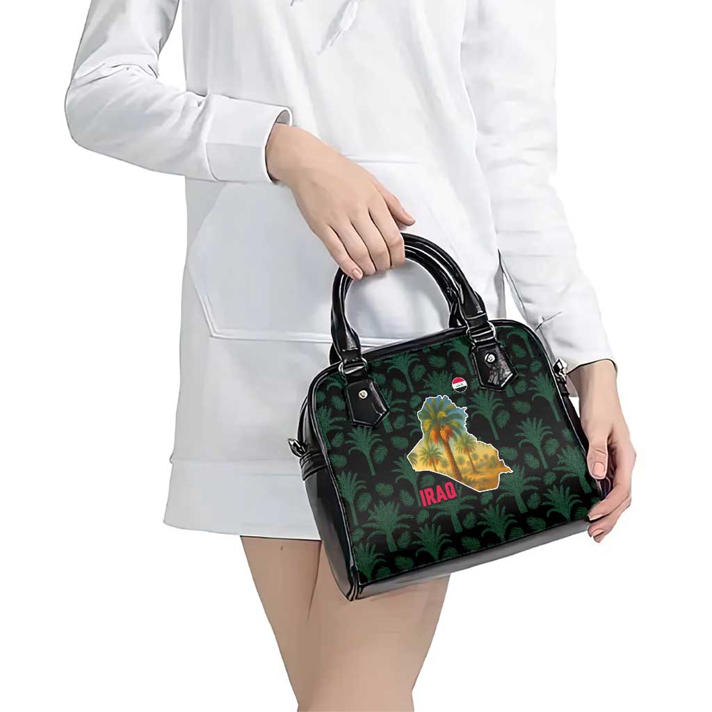 Iraq Shoulder Handbag with Palm Tree Landscape and Map Silhouette Design TS04