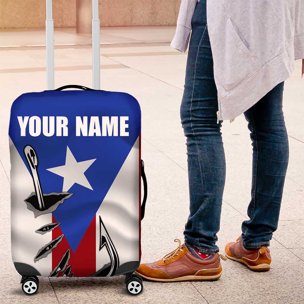 Puerto Rico Fishing Luggage Cover Fish Hook Flag PR Custom Name TS04