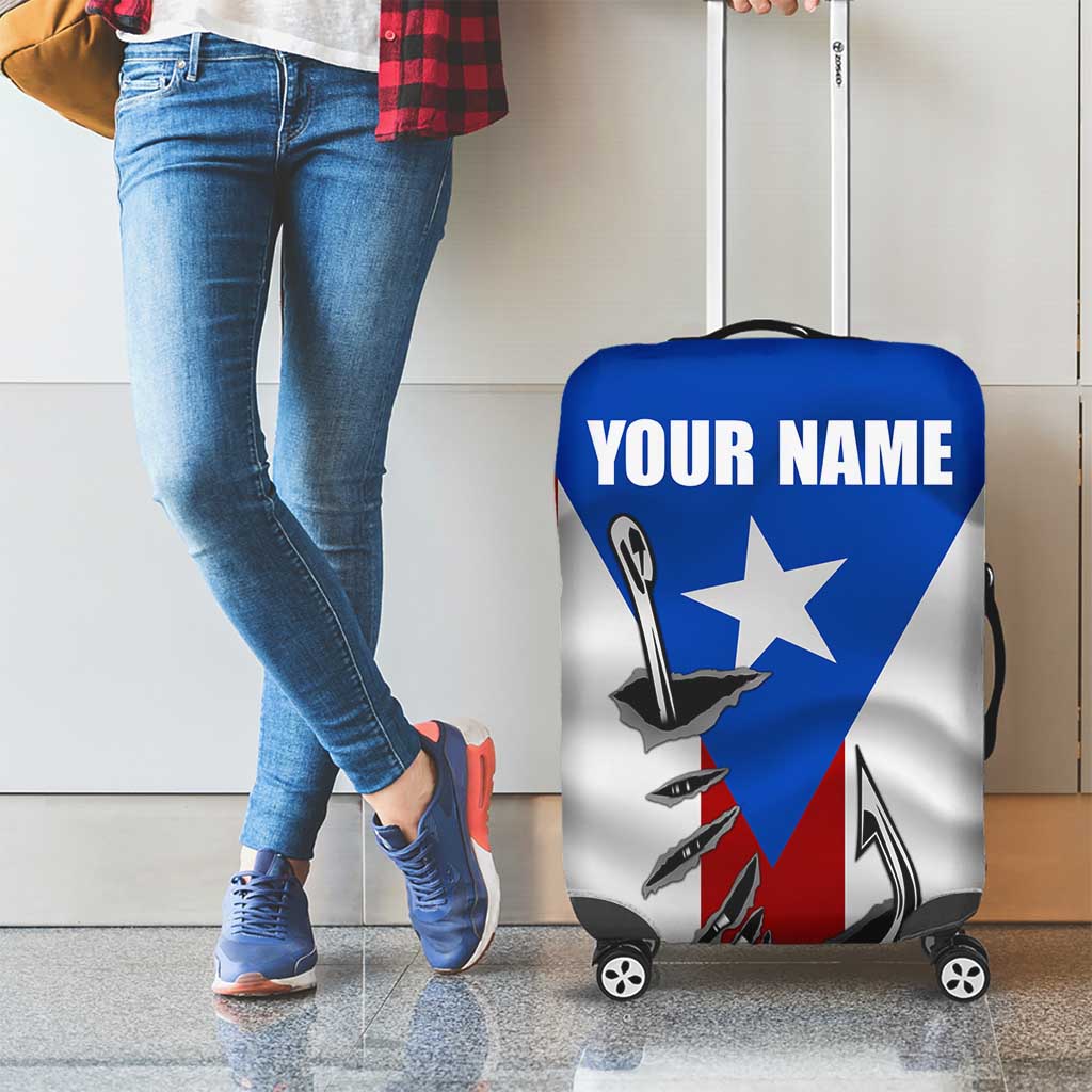 Puerto Rico Fishing Luggage Cover Fish Hook Flag PR Custom Name TS04