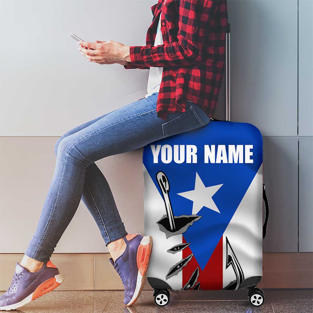 Puerto Rico Fishing Luggage Cover Fish Hook Flag PR Custom Name TS04