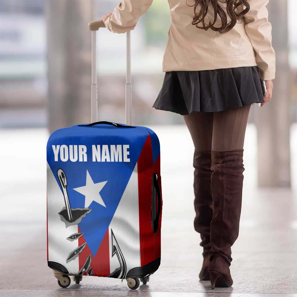 Puerto Rico Fishing Luggage Cover Fish Hook Flag PR Custom Name TS04