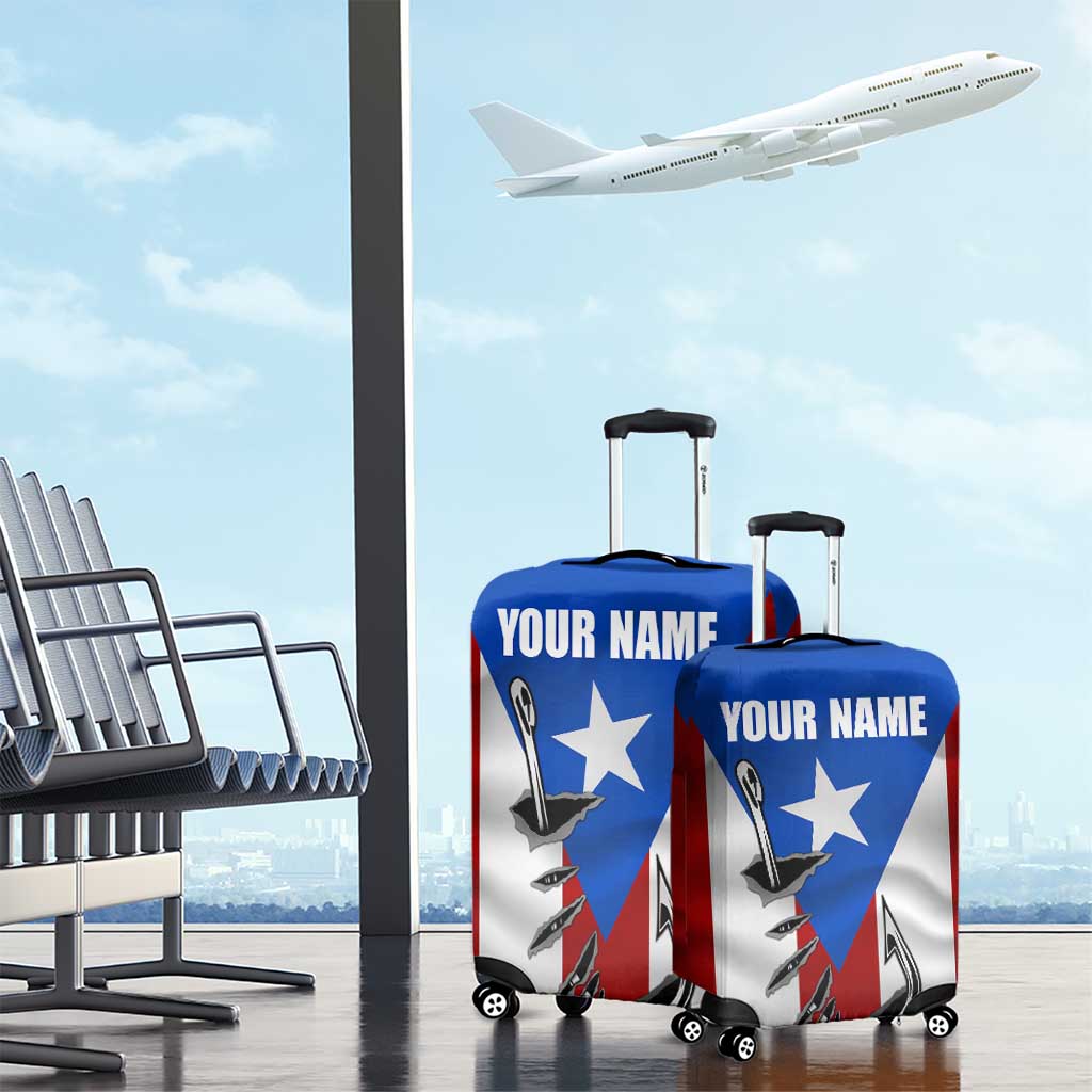 Puerto Rico Fishing Luggage Cover Fish Hook Flag PR Custom Name TS04