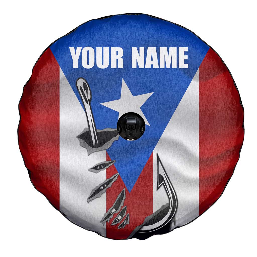 Puerto Rico Fishing Spare Tire Cover Fish Hook Flag PR Custom Name TS04