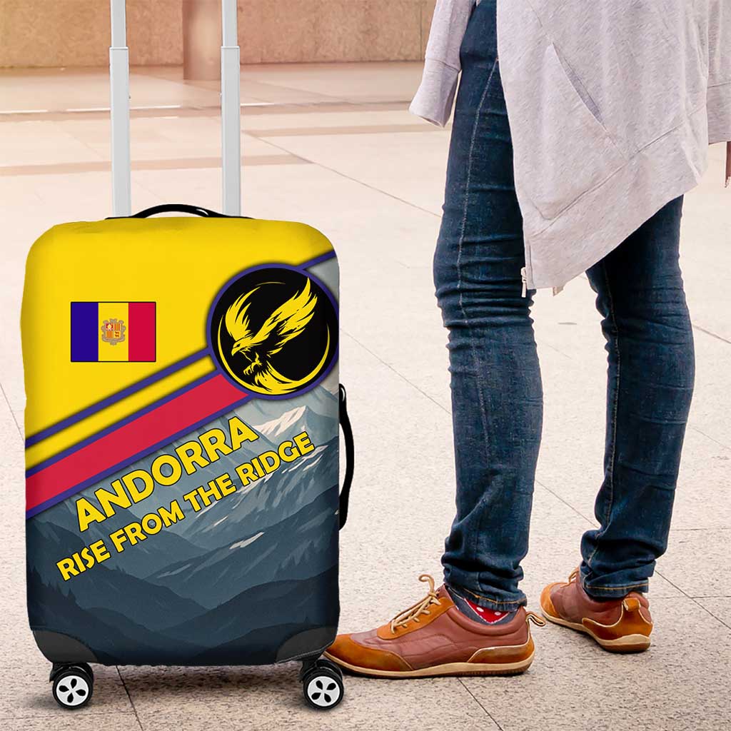 Andorra Luggage Cover with Mountain Ridge and Eagle Emblem Design TS04