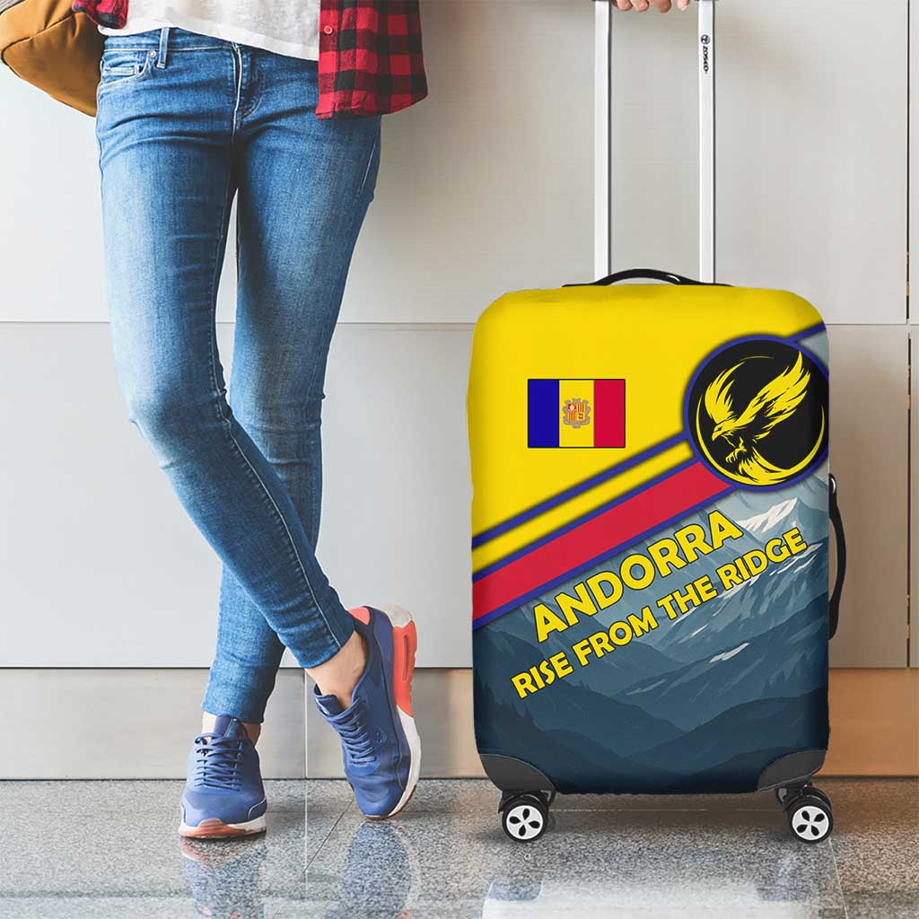 Andorra Luggage Cover with Mountain Ridge and Eagle Emblem Design TS04