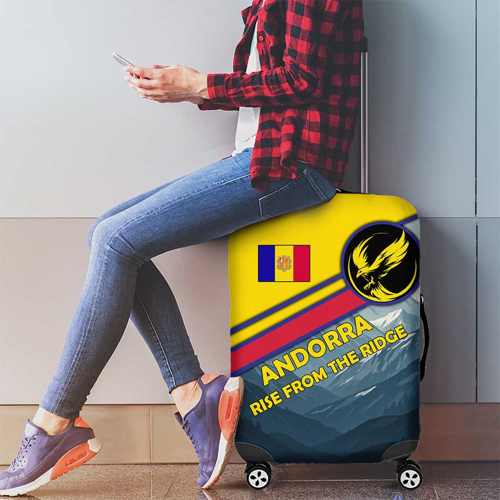 Andorra Luggage Cover with Mountain Ridge and Eagle Emblem Design TS04