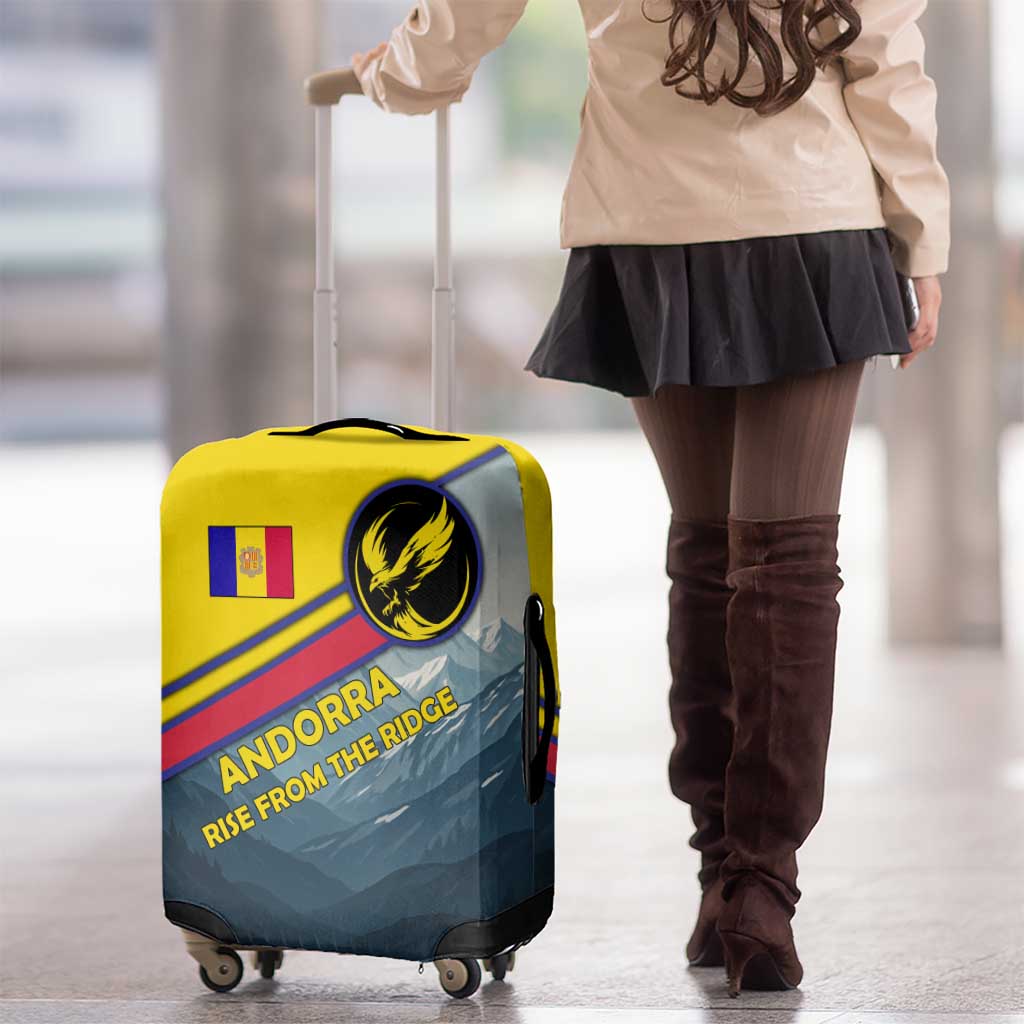 Andorra Luggage Cover with Mountain Ridge and Eagle Emblem Design TS04