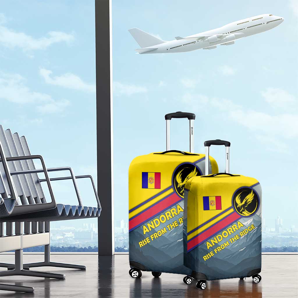 Andorra Luggage Cover with Mountain Ridge and Eagle Emblem Design TS04