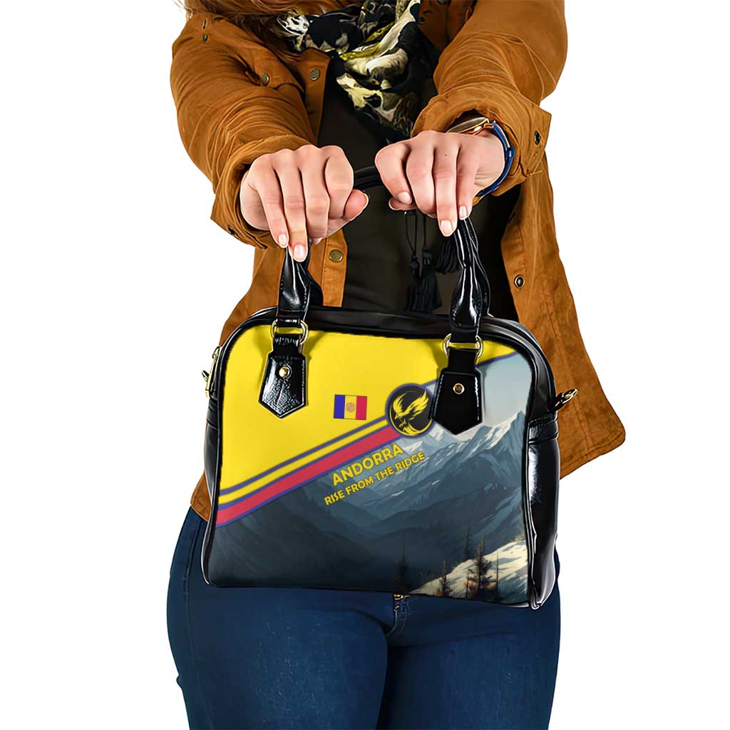Andorra Shoulder Handbag with Mountain Ridge and Eagle Emblem Design TS04