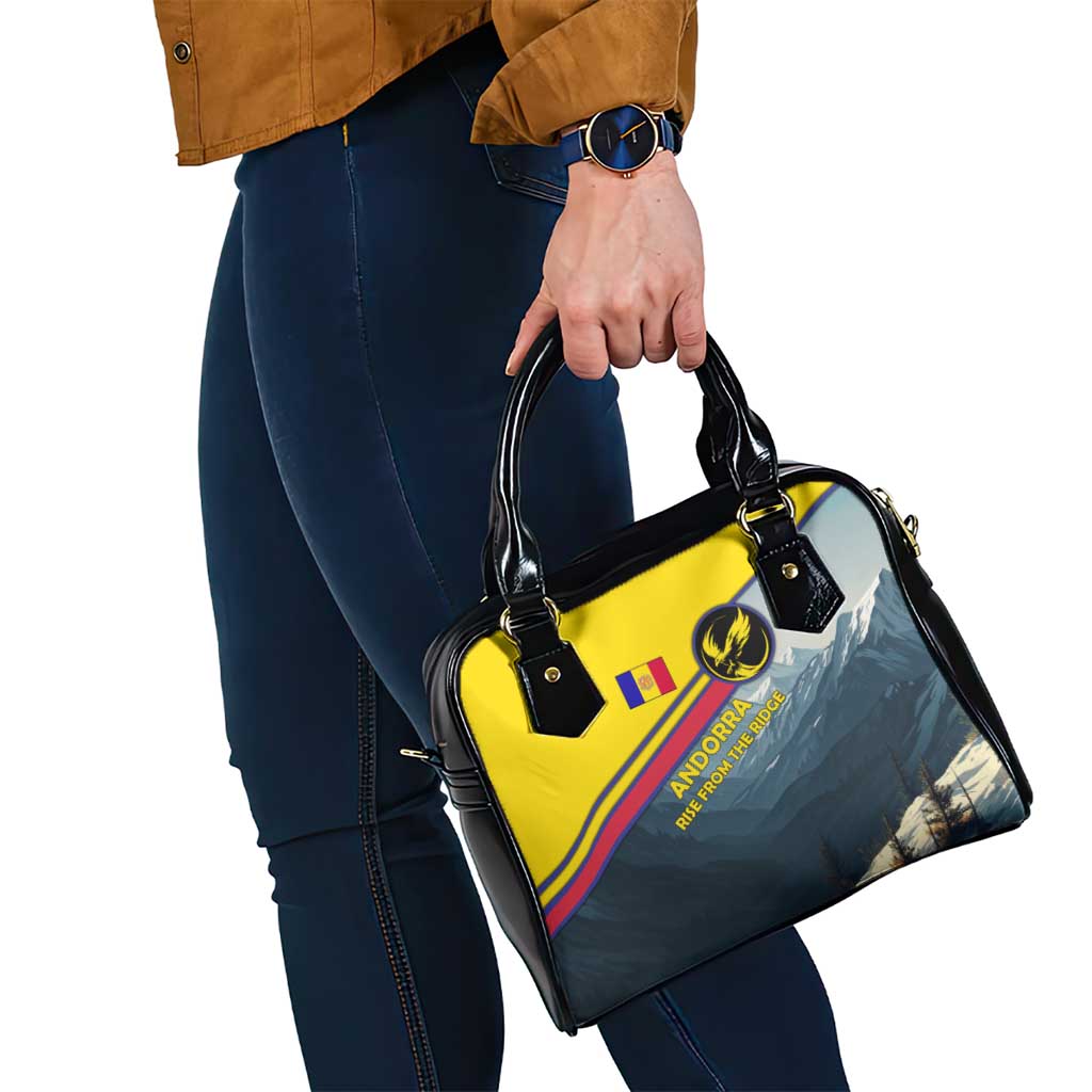 Andorra Shoulder Handbag with Mountain Ridge and Eagle Emblem Design TS04