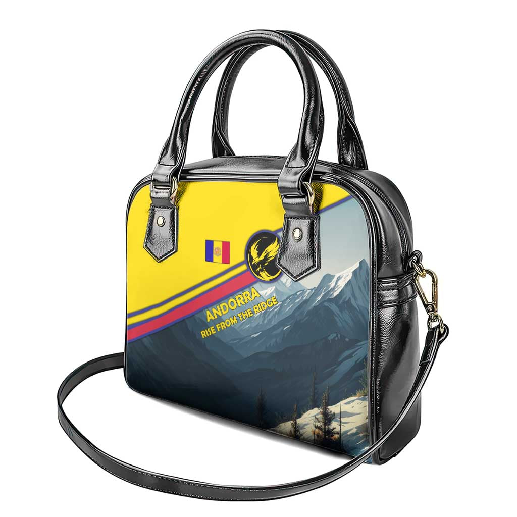 Andorra Shoulder Handbag with Mountain Ridge and Eagle Emblem Design TS04