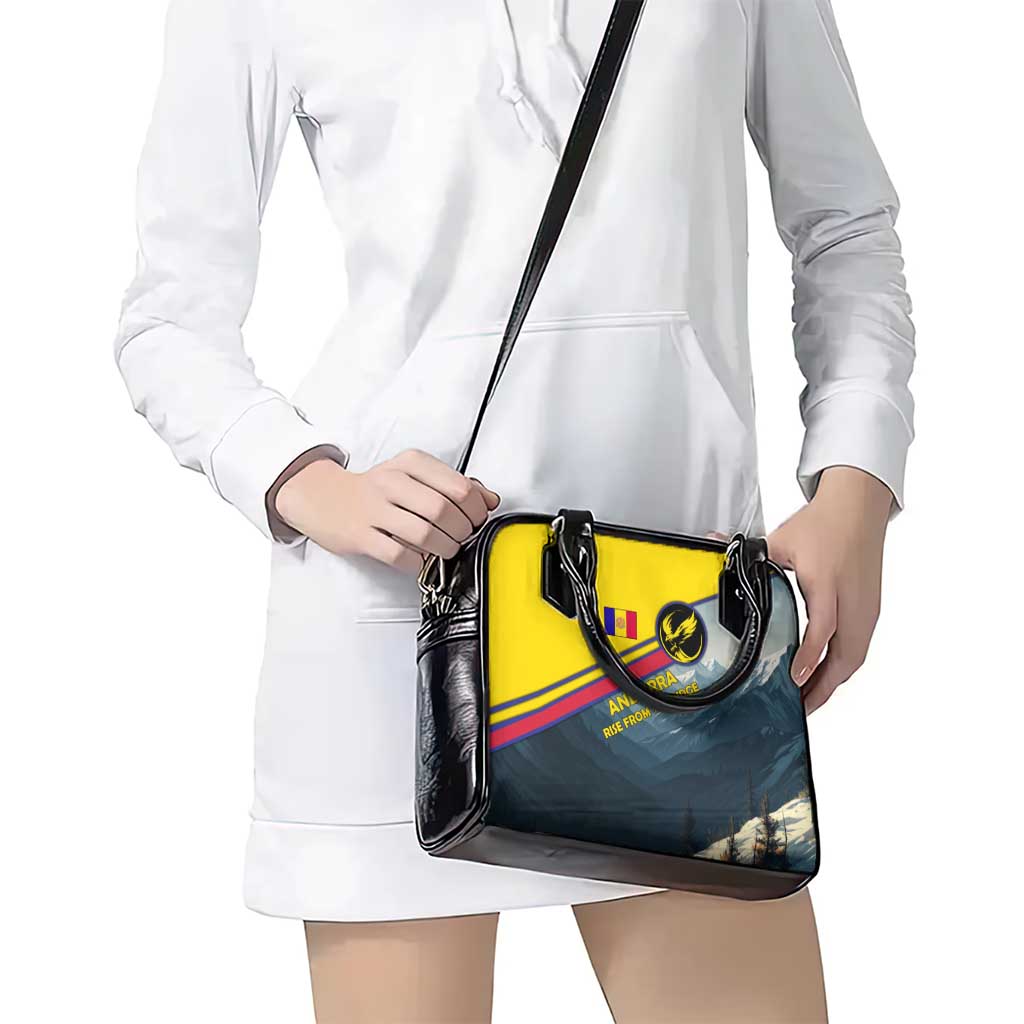 Andorra Shoulder Handbag with Mountain Ridge and Eagle Emblem Design TS04
