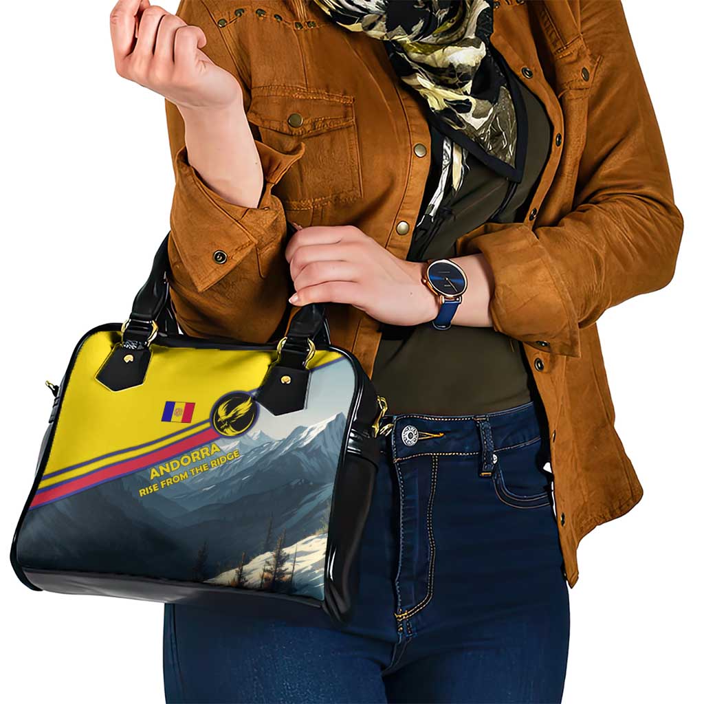 Andorra Shoulder Handbag with Mountain Ridge and Eagle Emblem Design TS04