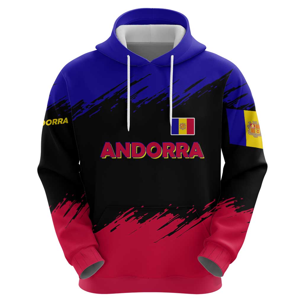 Andorra Hoodie with Eagle Eyes and Paint Stroke Design TS04