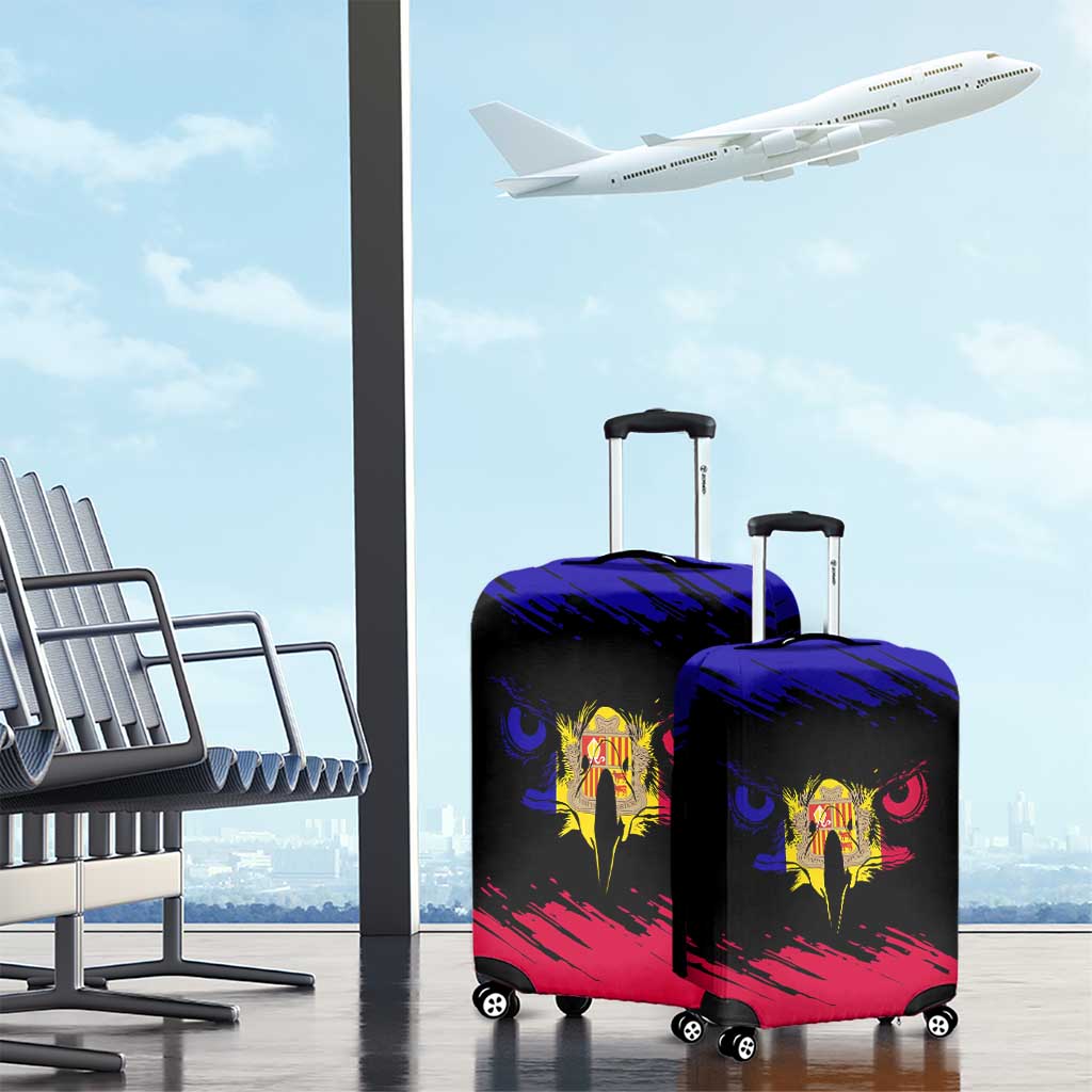 Andorra Luggage Cover with Eagle Eyes and Paint Stroke Design TS04