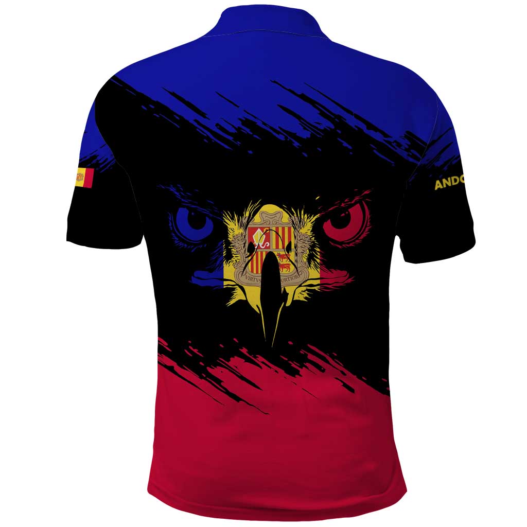 Andorra Polo Shirt with Eagle Eyes and Paint Stroke Design TS04