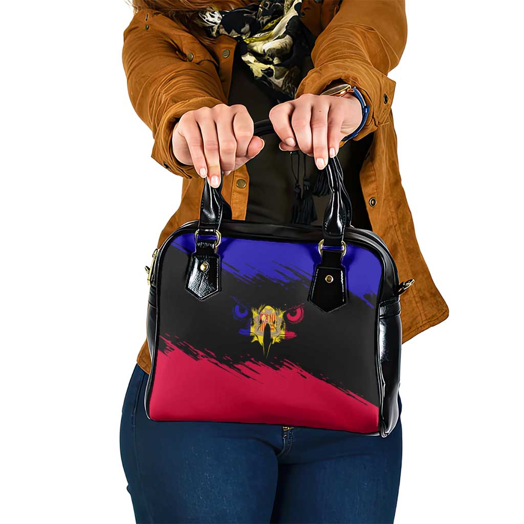 Andorra Shoulder Handbag with Eagle Eyes and Paint Stroke Design TS04