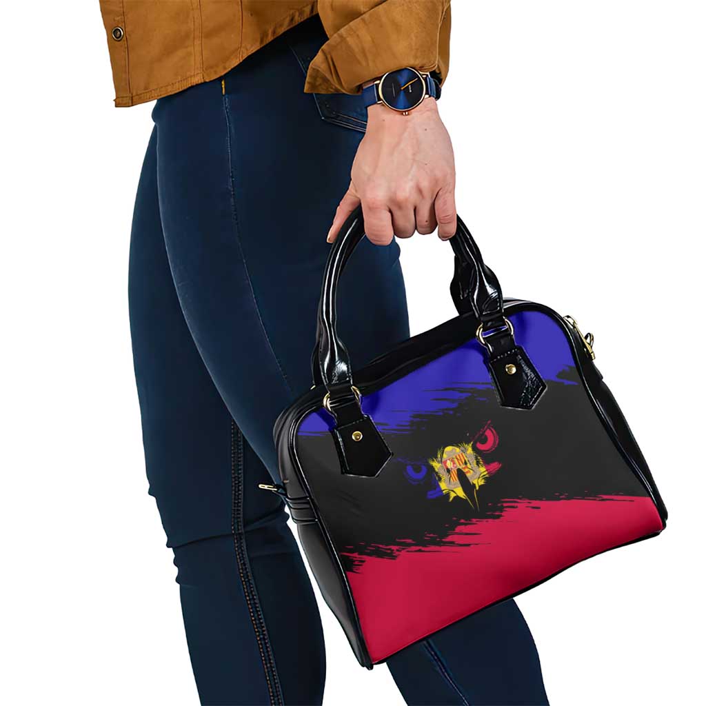 Andorra Shoulder Handbag with Eagle Eyes and Paint Stroke Design TS04