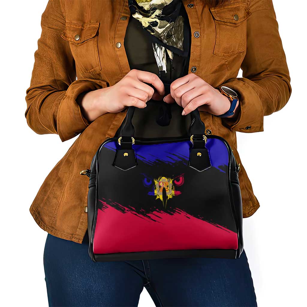 Andorra Shoulder Handbag with Eagle Eyes and Paint Stroke Design TS04