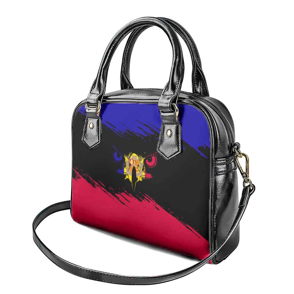 Andorra Shoulder Handbag with Eagle Eyes and Paint Stroke Design TS04