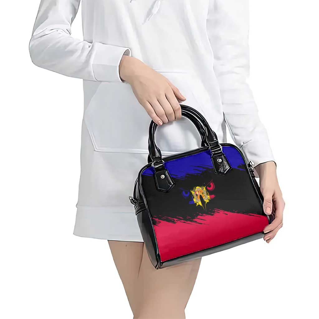 Andorra Shoulder Handbag with Eagle Eyes and Paint Stroke Design TS04