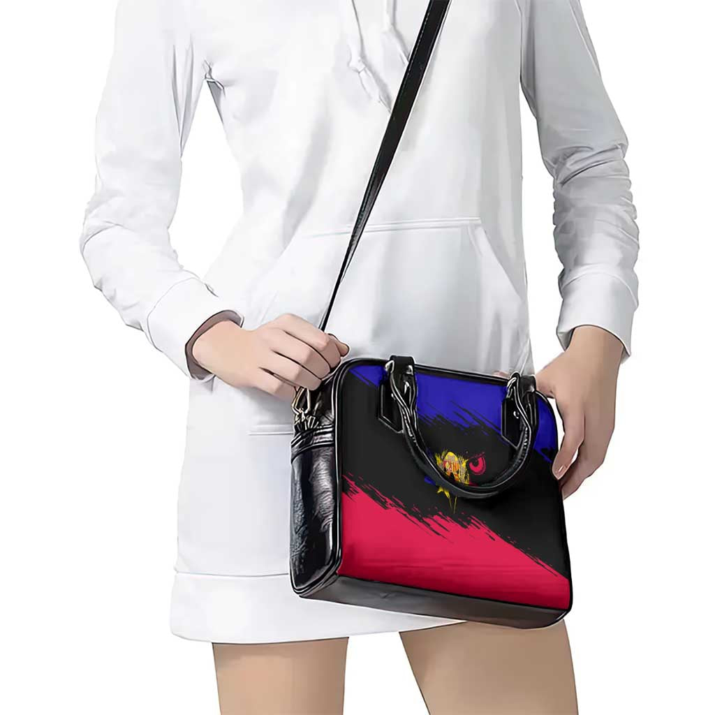 Andorra Shoulder Handbag with Eagle Eyes and Paint Stroke Design TS04