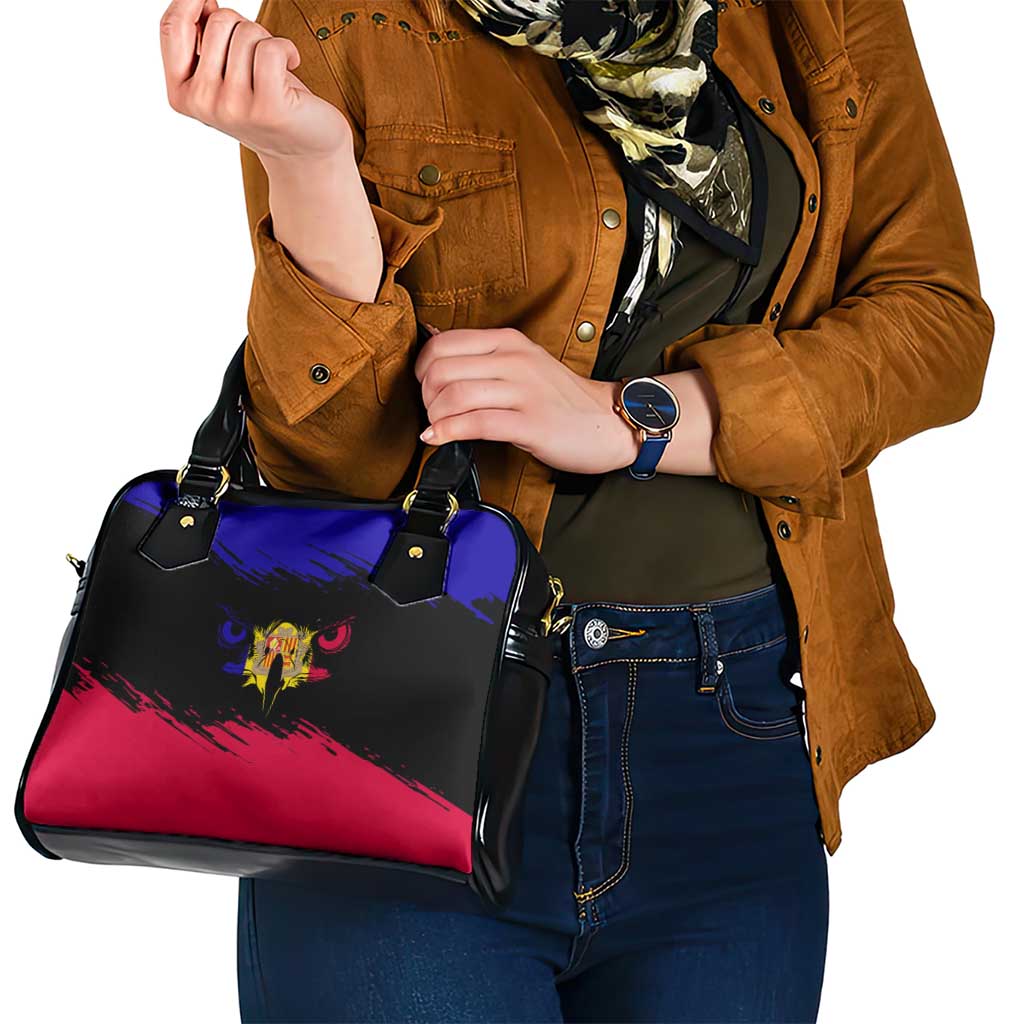 Andorra Shoulder Handbag with Eagle Eyes and Paint Stroke Design TS04