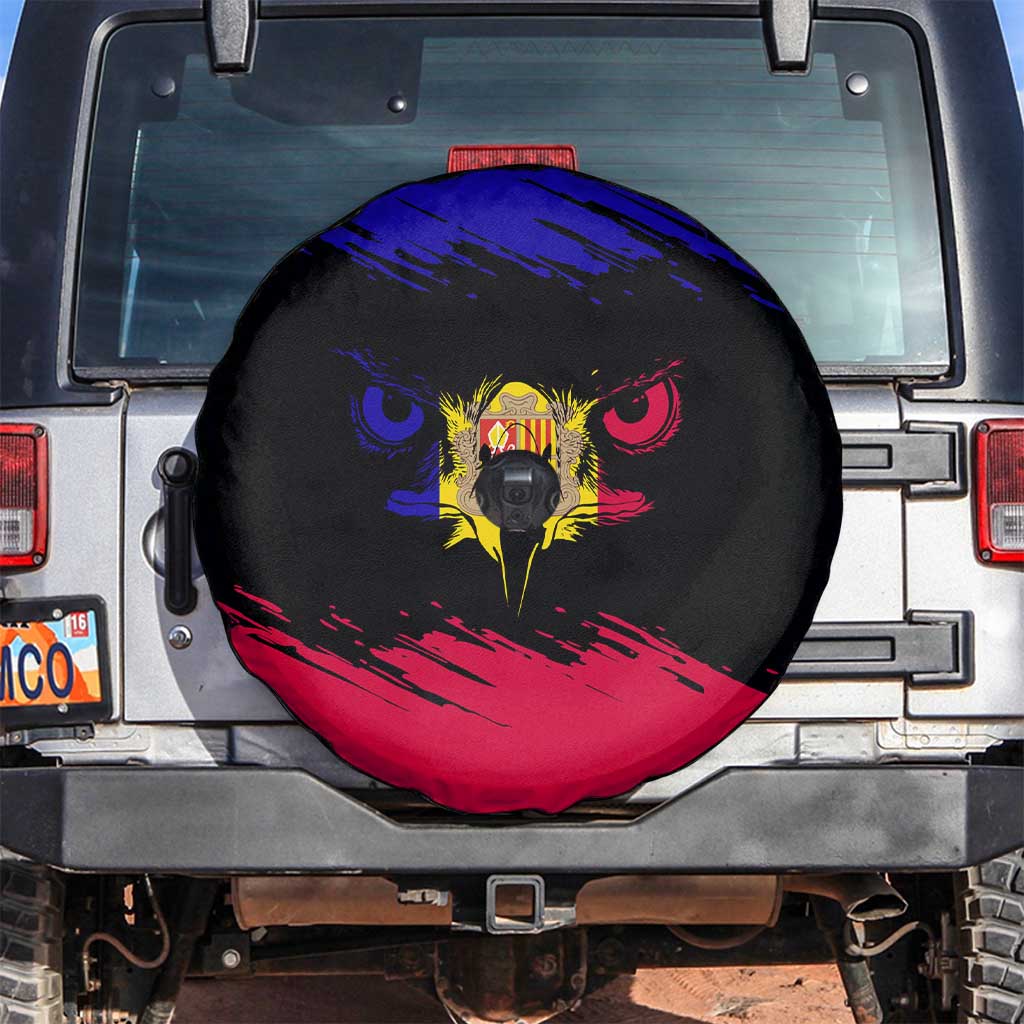 Andorra Spare Tire Cover with Eagle Eyes and Paint Stroke Design TS04