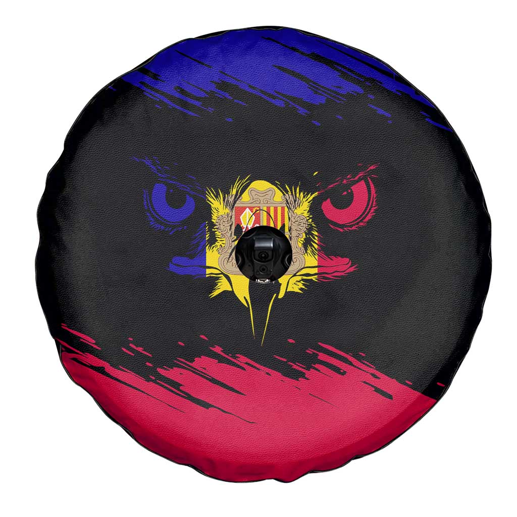Andorra Spare Tire Cover with Eagle Eyes and Paint Stroke Design TS04