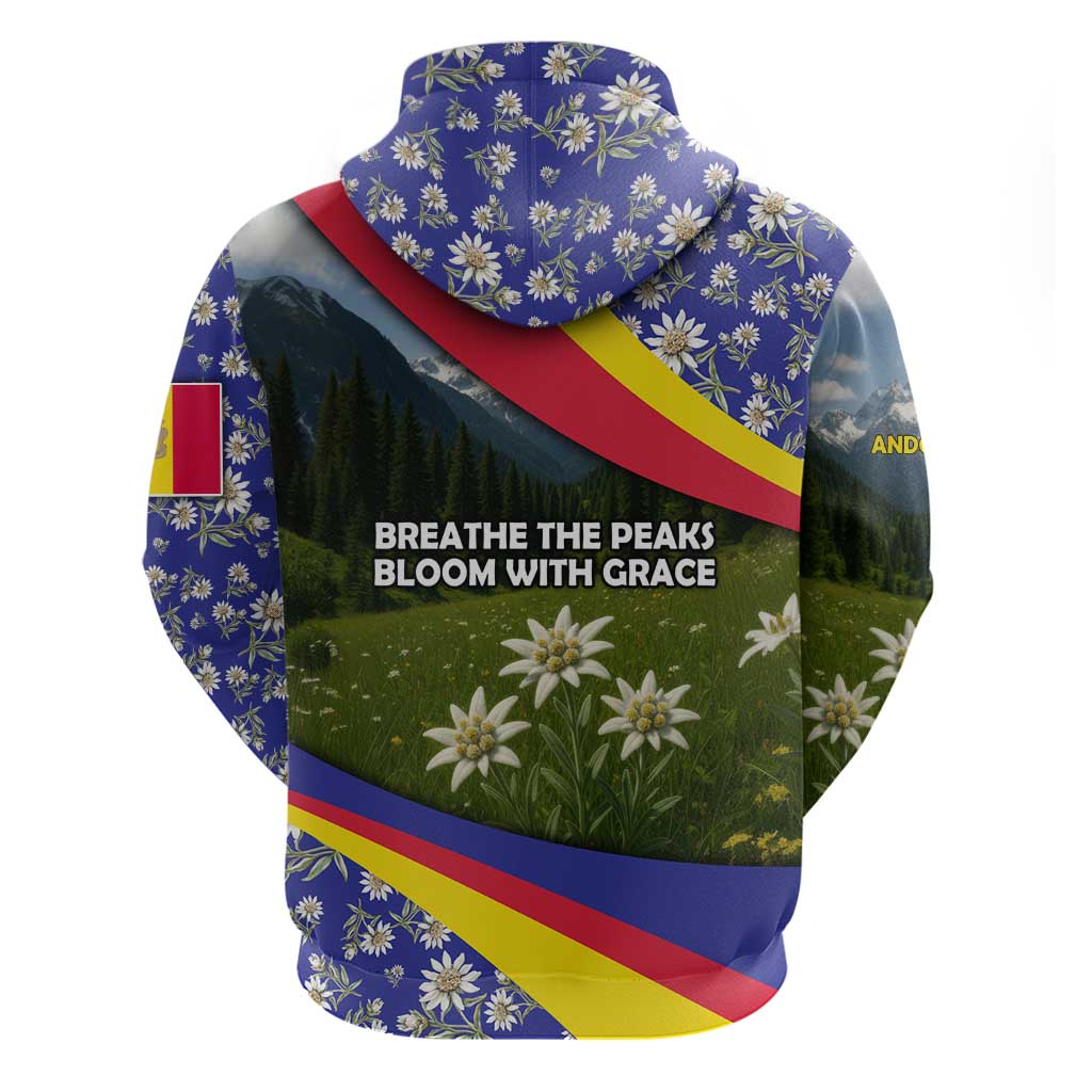 Andorra Hoodie with Edelweiss Mountain Landscape Design TS04