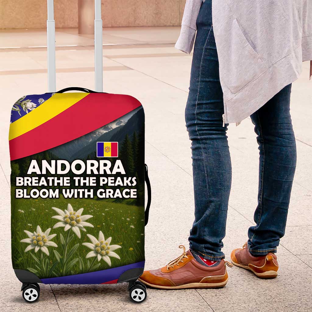 Andorra Luggage Cover with Edelweiss Mountain Landscape Design TS04