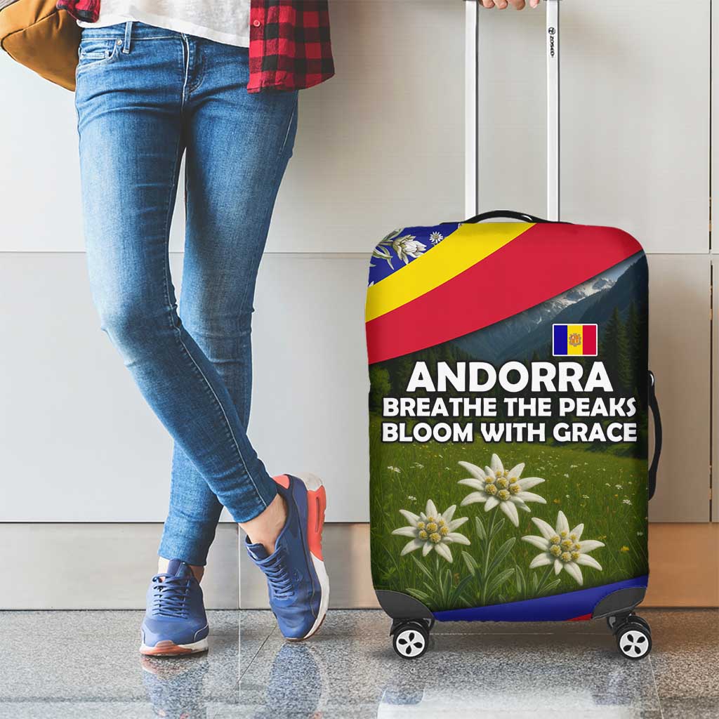 Andorra Luggage Cover with Edelweiss Mountain Landscape Design TS04