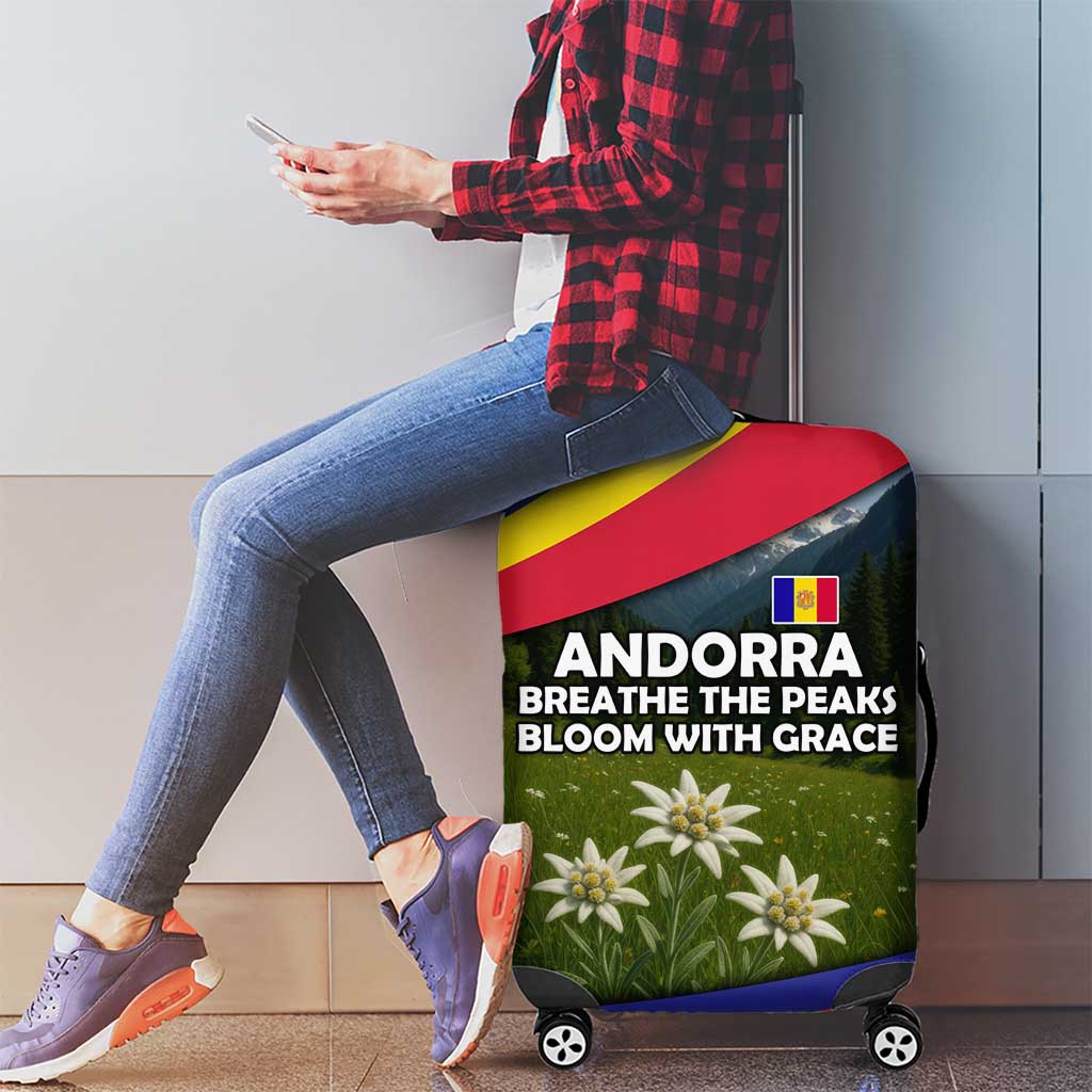 Andorra Luggage Cover with Edelweiss Mountain Landscape Design TS04