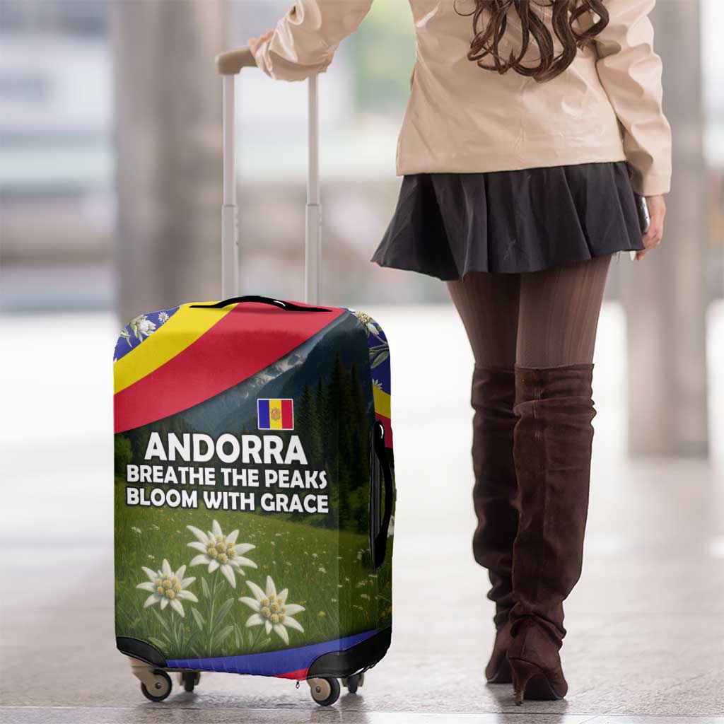 Andorra Luggage Cover with Edelweiss Mountain Landscape Design TS04