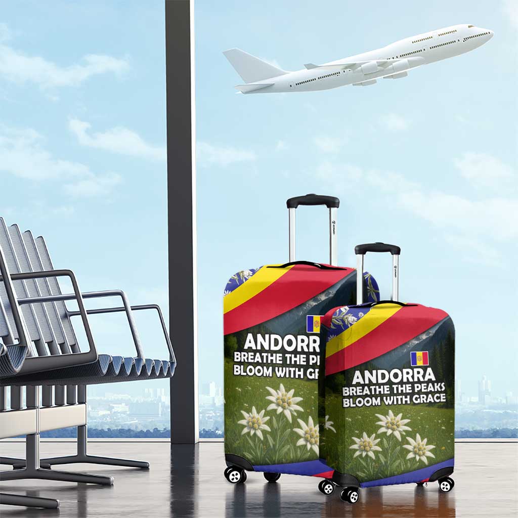 Andorra Luggage Cover with Edelweiss Mountain Landscape Design TS04