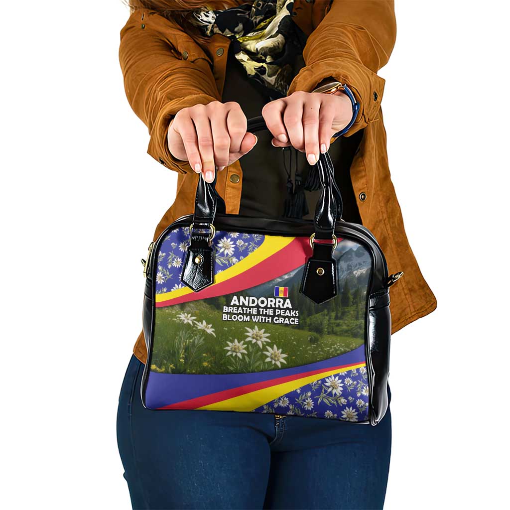 Andorra Shoulder Handbag with Edelweiss Mountain Landscape Design TS04