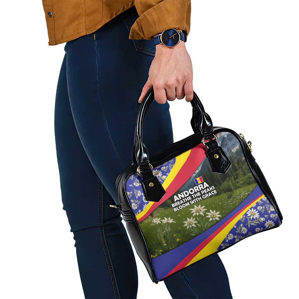 Andorra Shoulder Handbag with Edelweiss Mountain Landscape Design TS04