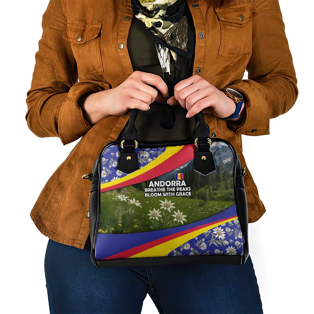 Andorra Shoulder Handbag with Edelweiss Mountain Landscape Design TS04
