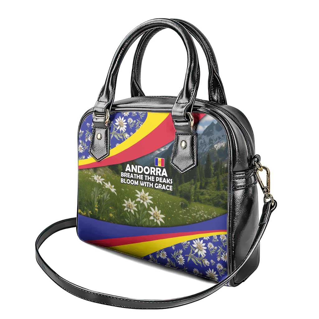 Andorra Shoulder Handbag with Edelweiss Mountain Landscape Design TS04