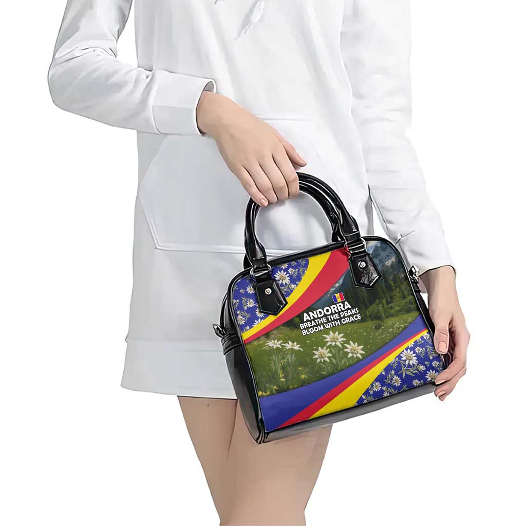 Andorra Shoulder Handbag with Edelweiss Mountain Landscape Design TS04