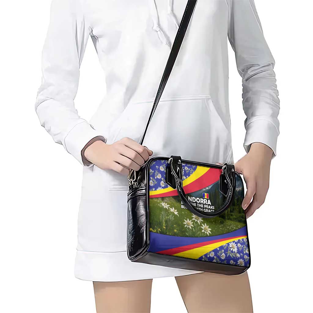 Andorra Shoulder Handbag with Edelweiss Mountain Landscape Design TS04
