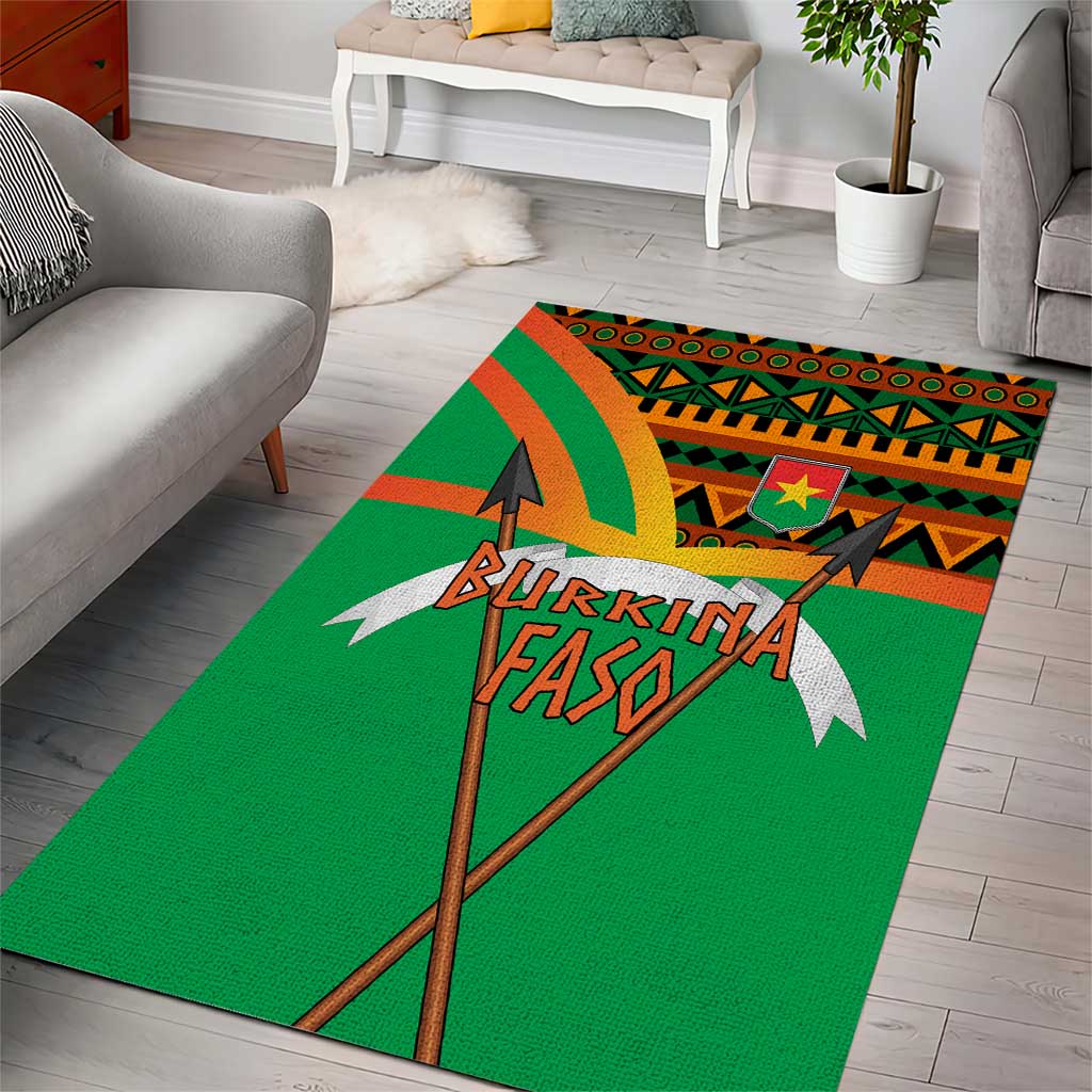 Burkina Faso Heritage Area Rug Tribal Spears and National Emblem TS04