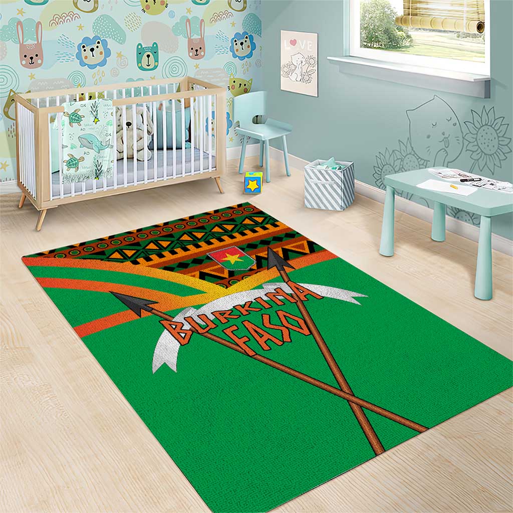 Burkina Faso Heritage Area Rug Tribal Spears and National Emblem TS04