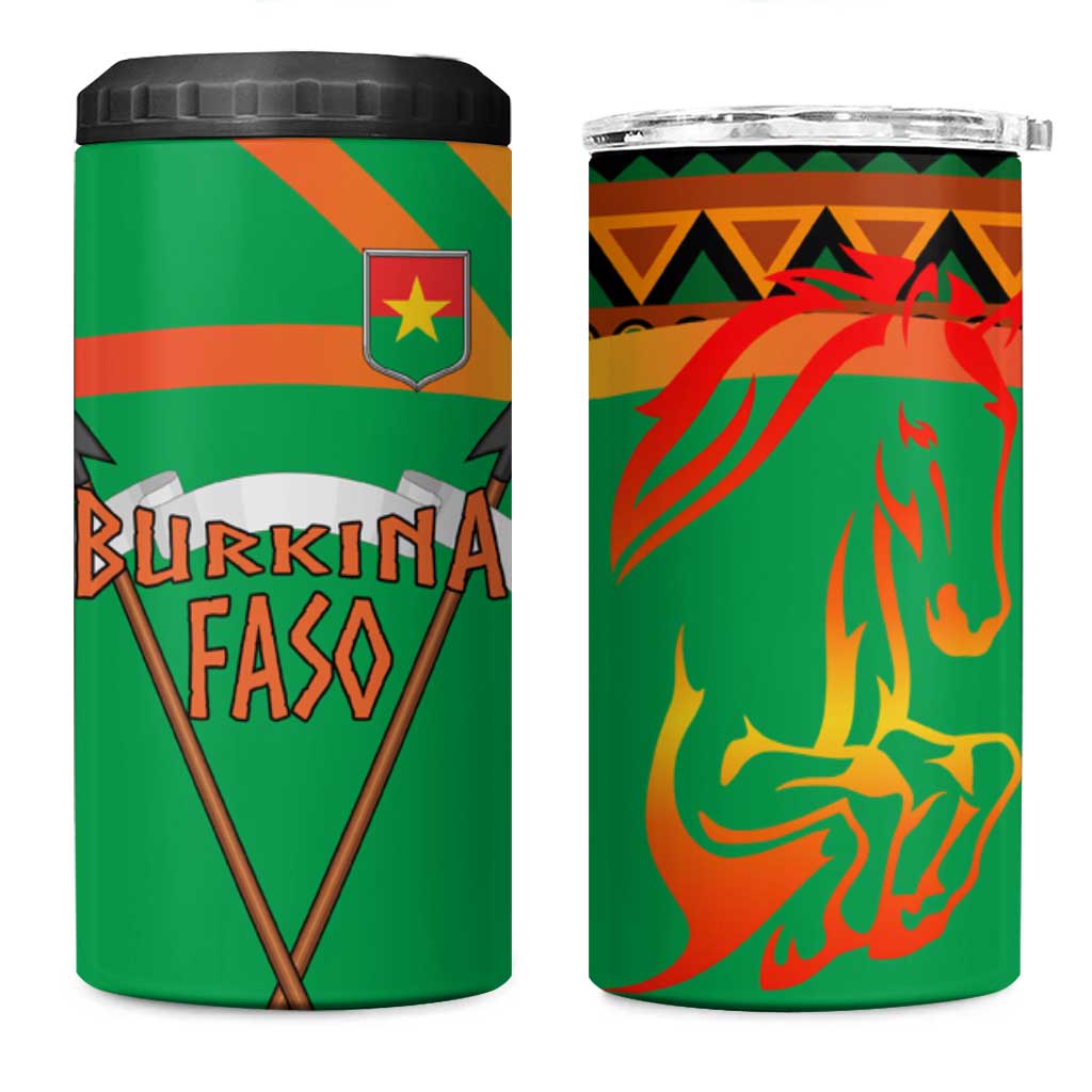 Burkina Faso Heritage 4 in 1 Can Cooler Tumbler Tribal Spears and National Emblem TS04