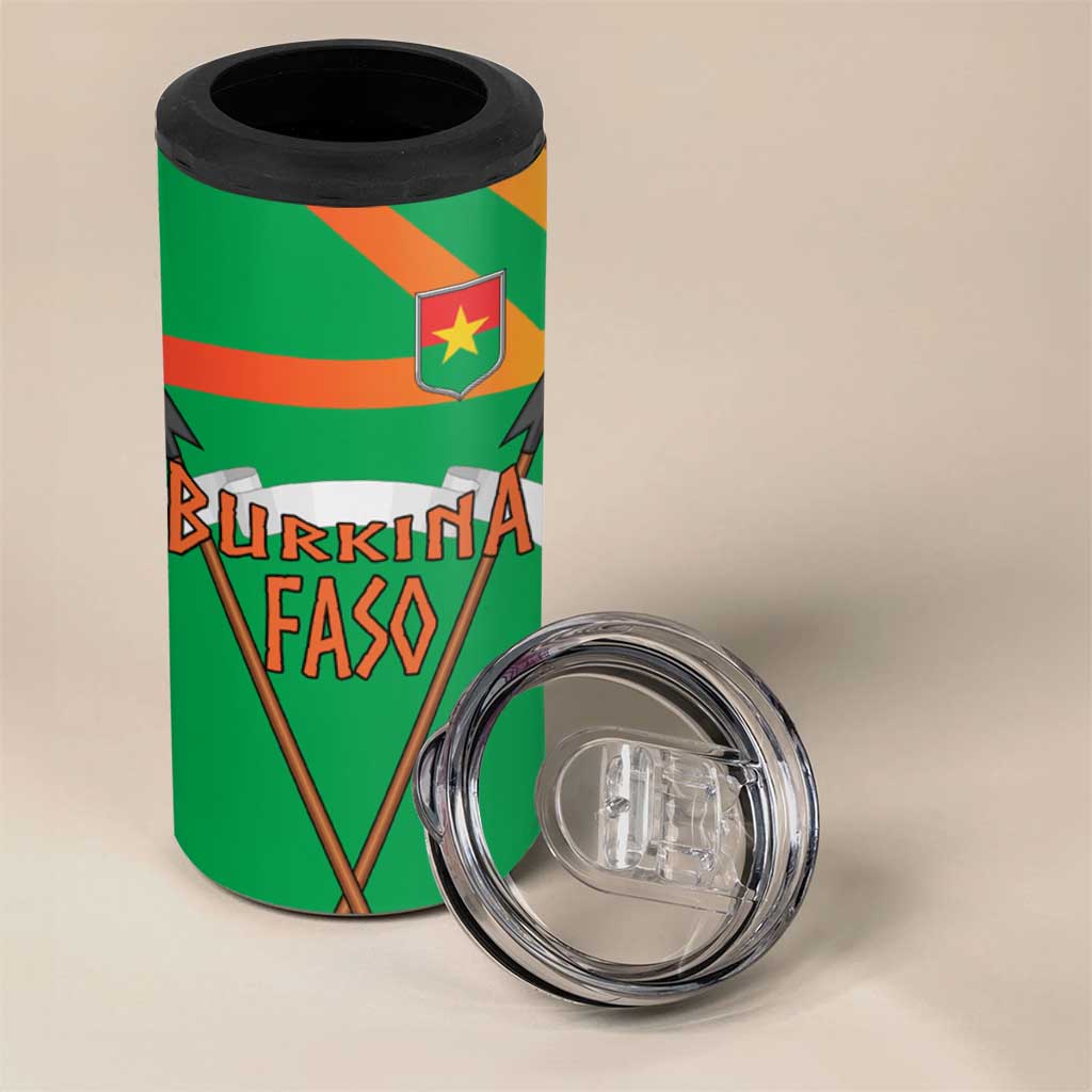 Burkina Faso Heritage 4 in 1 Can Cooler Tumbler Tribal Spears and National Emblem TS04